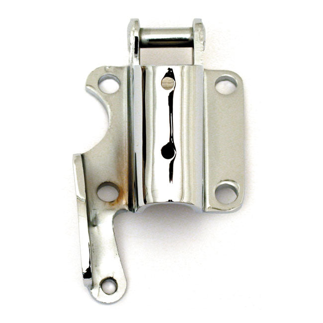 Jiffy mounting bracket. Chrome — 37-86 4-speed Big Twin; 84-99 Softail (NU)
