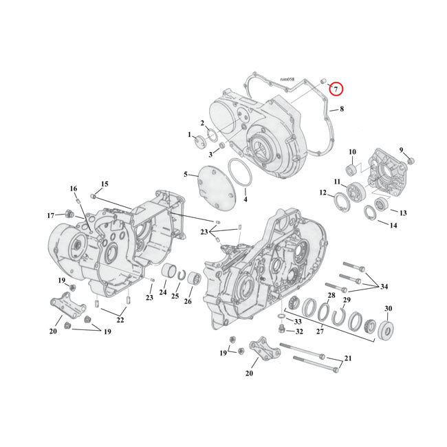 Bushing, shifter shaft — 77-05 XL Sportster (NU) : Primary cover. 86-03 XL Sportster (NU) : Right crankcase.