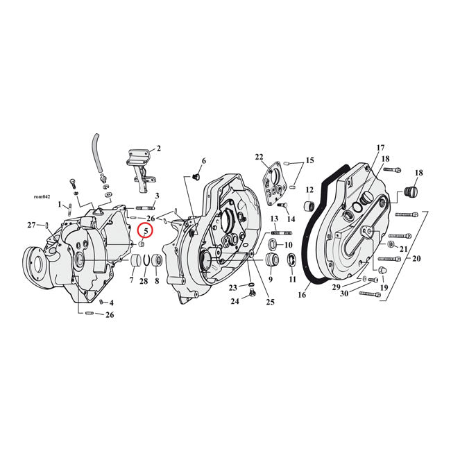 Bushing, shifter shaft — 77-05 XL Sportster (NU) : Primary cover. 86-03 XL Sportster (NU) : Right crankcase.