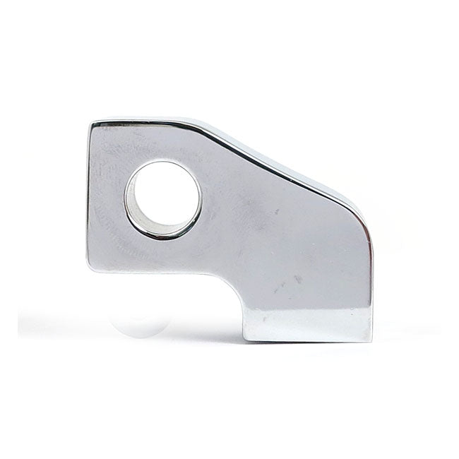 Custom headlamp mount block. angled. Chrome