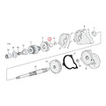 Retaining ring, starter shaft