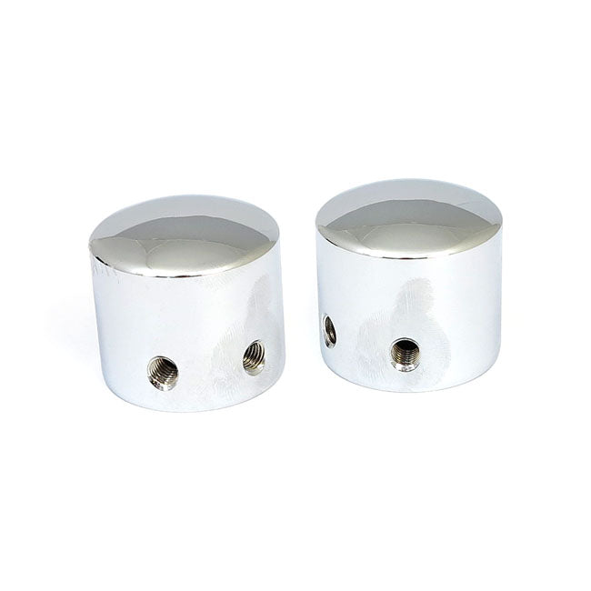 Front axle nut cap kit. Chrome. Domed — 04-07 Dyna; 00-07 FLT/Touring (NU)