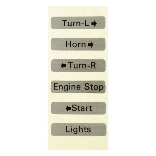 Decal set, switch housing