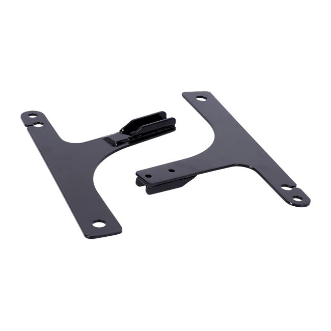 Sissybar side plates rigid mount — 96-01 Dyna (excl. FXDWG; 00-01 FXDX/T): 6-3/4" (17.1cm) wide.  02-05 Dyna (excl. FXDWG): 7.5" (19cm) wide.