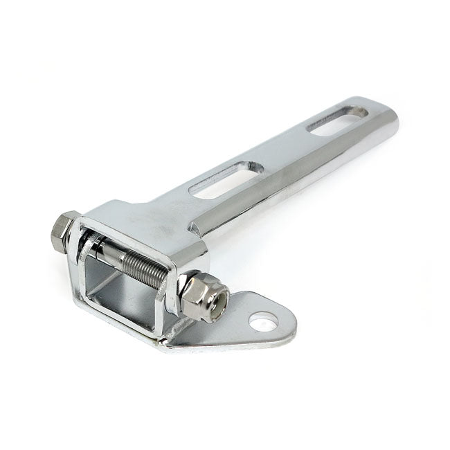 Universal solo seat hinge, square mount. Chrome — Universal