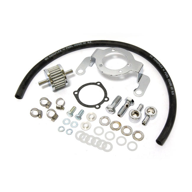 Air cleaner adapter bracket kit. Chrome — 93-99 Evo Big Twin (NU)