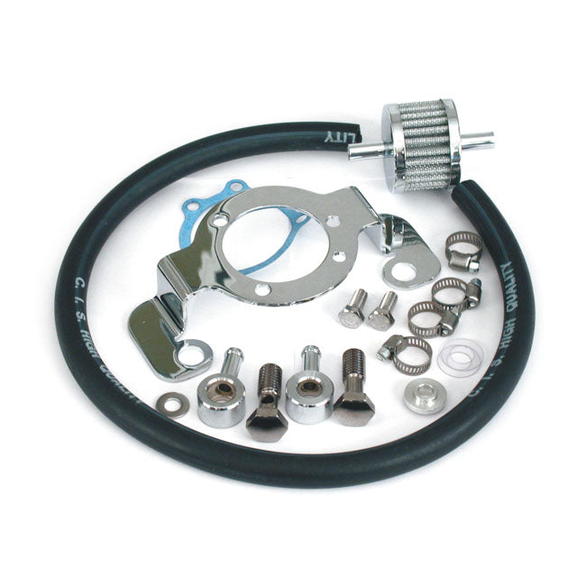 Air cleaner adapter bracket kit. Chrome — 91-06 XL Sportster (NU)