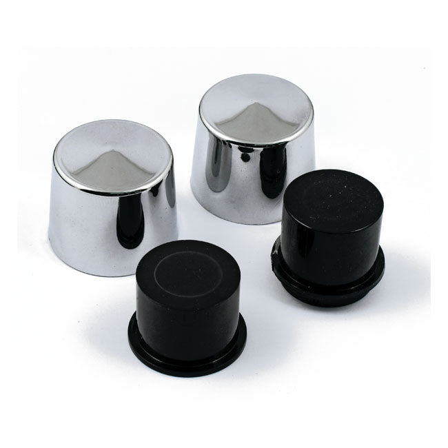 Smoothtopps, push-on bolt cover set. Black — 73-17 H-D (Excl. 07-17 Softail; 08-17 FLT/Touring; XL Sportster)
