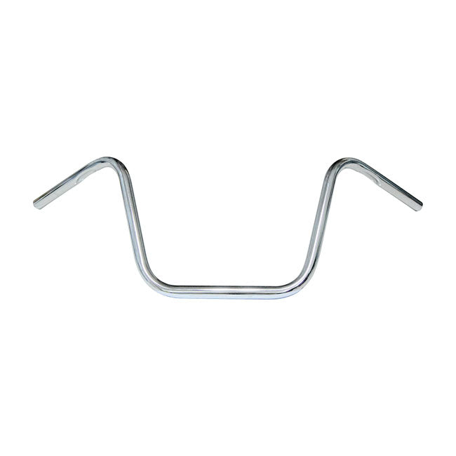 Apehanger handlebar, 12" rise, 1" chrome — 82-22 H-D (Excl. 08-22 e-throttle) with 1" I.D. risers (NU)