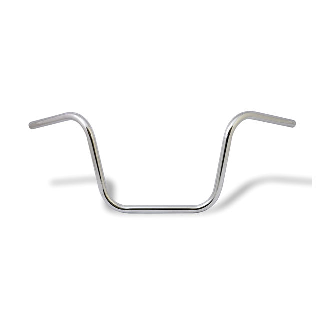 Apehanger handlebar, 12" rise, 1" chrome — Pre-81 H-D with 1" I.D. risers