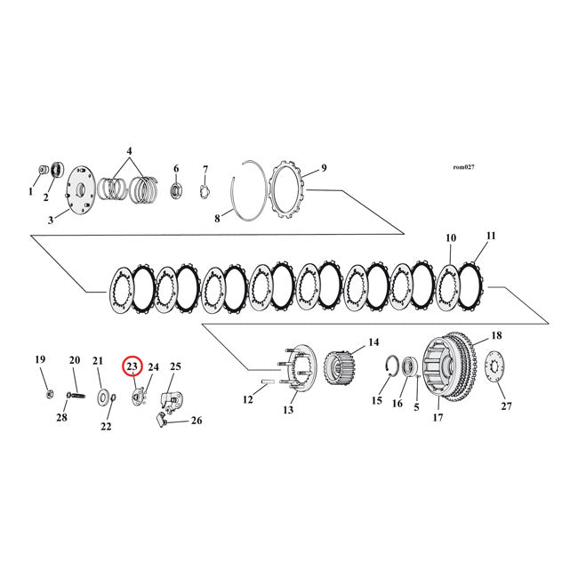 Clutch outer ramp
