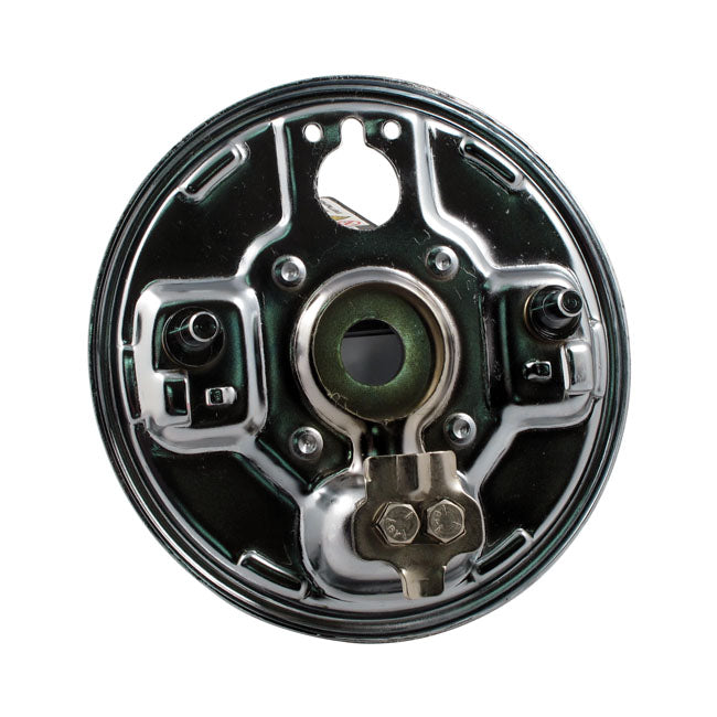 Rear hydraulic brake backing plate, chrome — 63-72 Big Twin (NU)