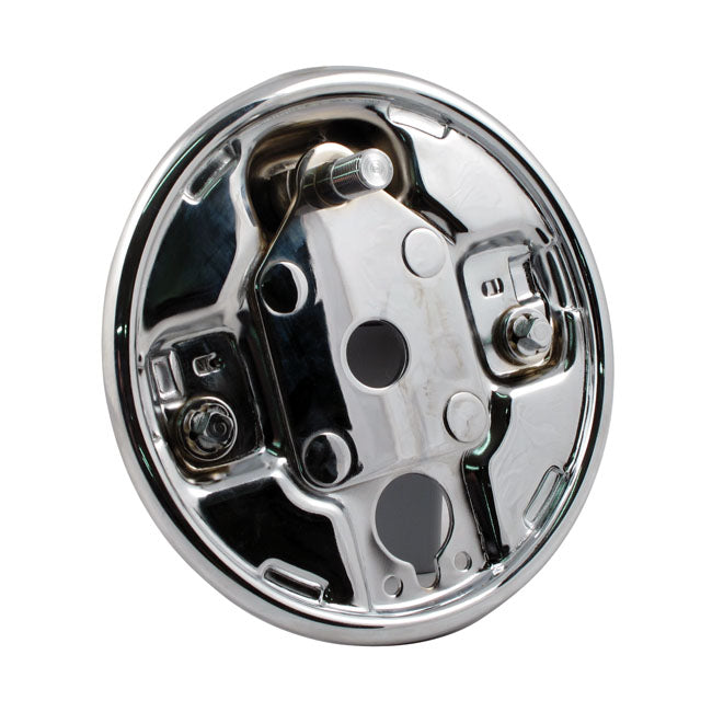 Rear hydraulic brake backing plate, chrome — 63-72 Big Twin (NU)