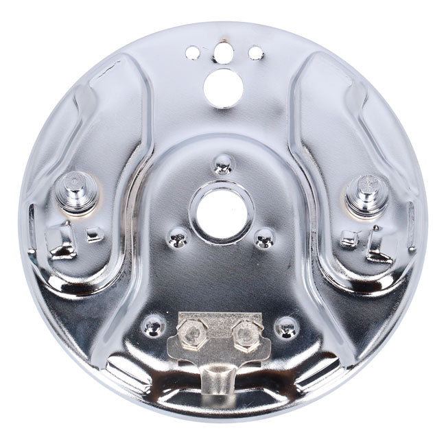 Rear hydraulic brake backing plate, chrome — 58-62 Big Twin (NU)