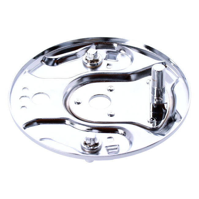 Rear hydraulic brake backing plate, chrome — 58-62 Big Twin (NU)