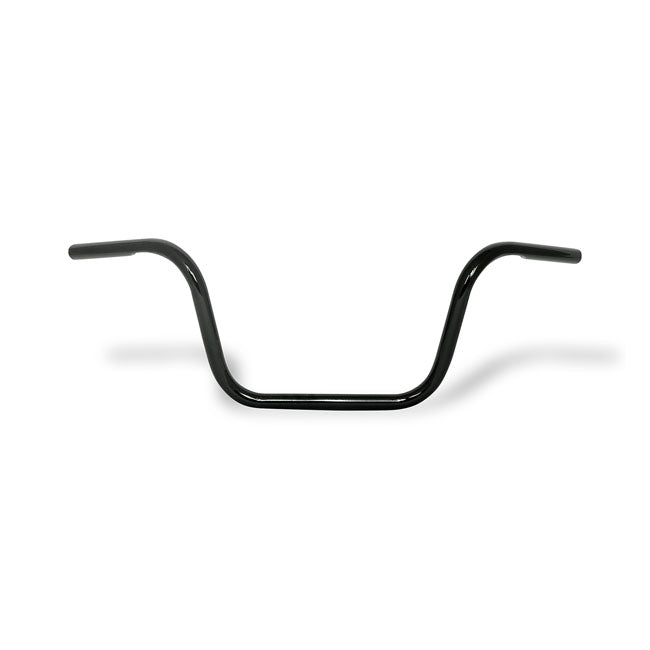 Apehanger handlebar, 10" rise, 1" black — 82-22 H-D (Excl. 08-22 e-throttle) with 1" I.D. risers (NU)