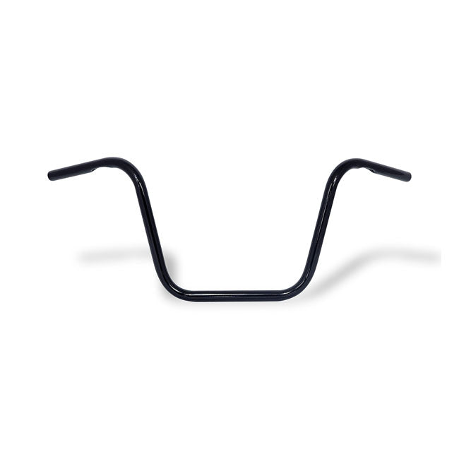 Apehanger handlebar, 12" rise, 1" black — 82-22 H-D (Excl. 08-22 e-throttle) with 1" I.D. risers (NU)