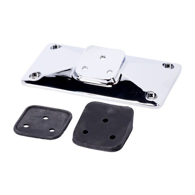 License plate bracket, pyramid. Chrome