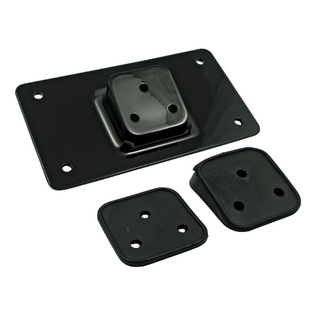 License plate bracket, flat. Black
