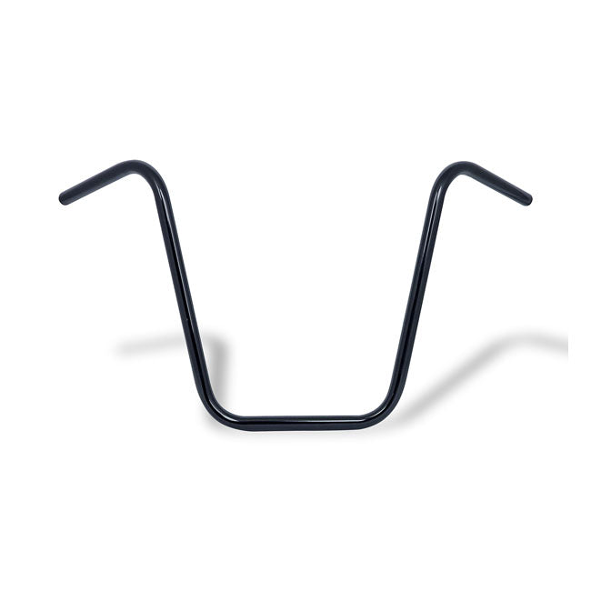 Apehanger handlebar, 18" rise, 1" black — Pre-81 H-D with 1" I.D. risers
