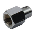 Adapter fitting, straight. 1/8" NPT to 1/8". Chrome