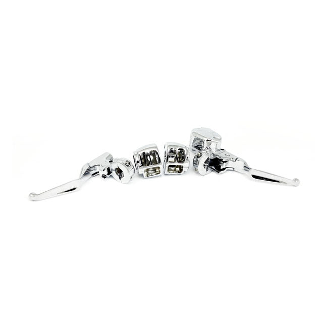Handlebar control kit chrome — 14-22 XL Sportster (dual disc; ABS) (NU)