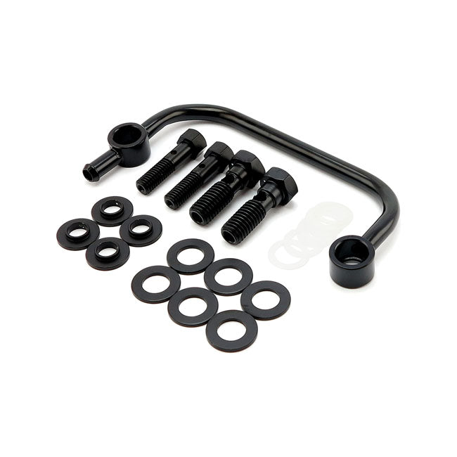 Air cleaner breather kit. Black — 93-99 Big Twin (Excl. 1999 Twin Cam) with custom air cleaner (NU)