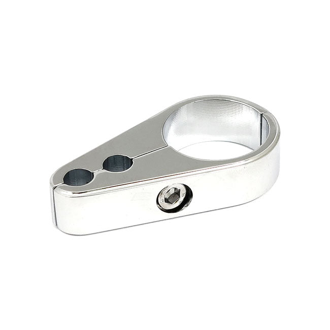 2-piece frame cable clamp. Throttle/Idle. Chrome — 905655