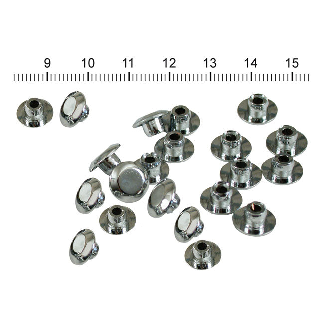 Push-in mushroom allen head plugs m6. Chrome
