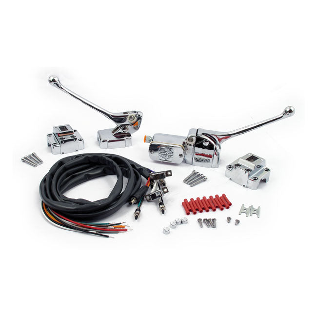 Chrome handlebar control kit — 72-81 Big Twin; XL Sportster (NU)