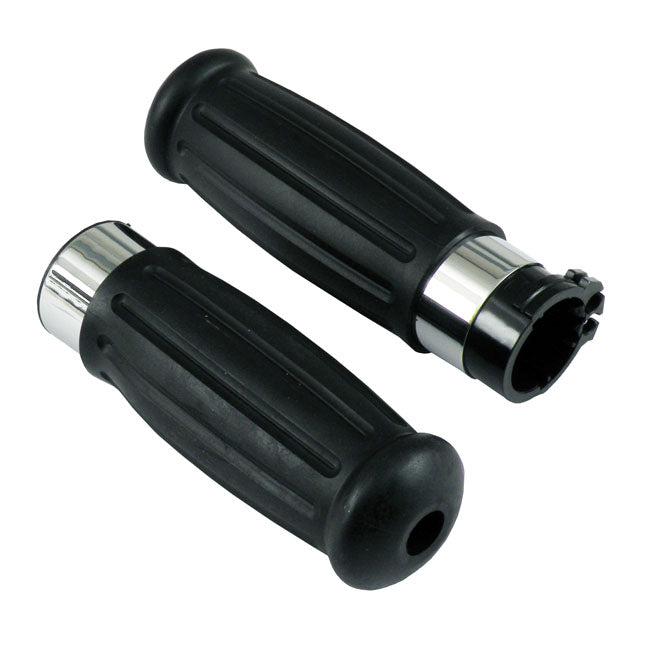 Handlebar grip set, Antique style — 74-95 H-D with single or dual throttle cable (NU)