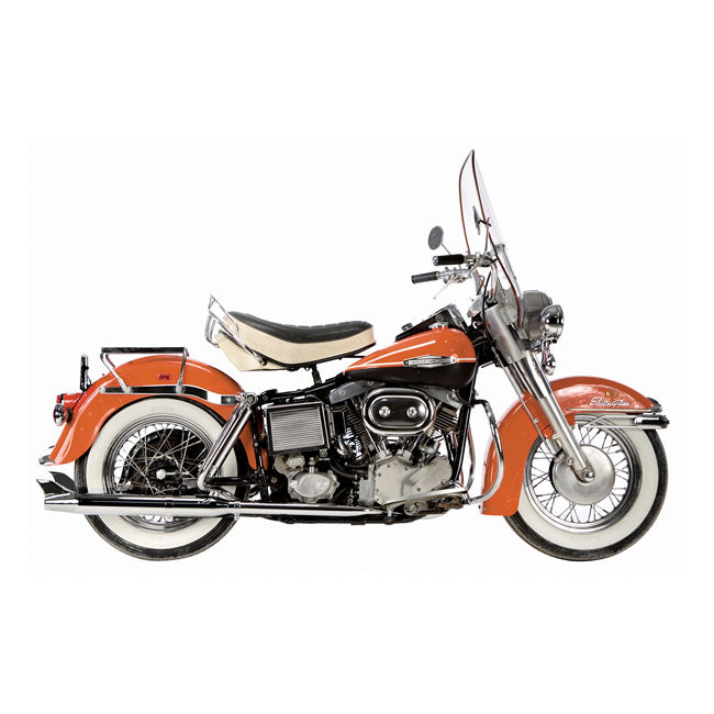 Paughco, Independent dual head pipes. Chrome — 66-69 Early Shovel (NU)