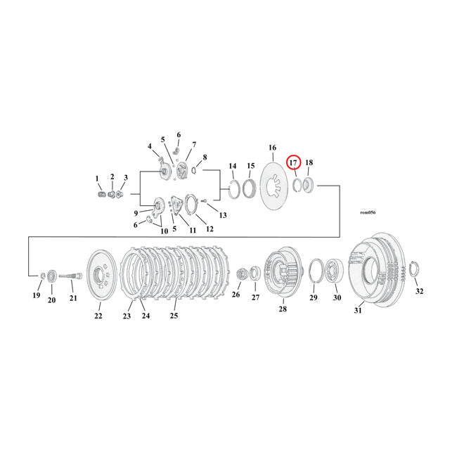 Retaining ring, clutch adjuster plate
