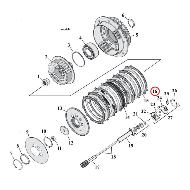 Barnett, clutch friction disc set. Carbon fiber — 90-97 Big Twin; 91-22 XL Sportster; 08-12 XR1200 (NU)
