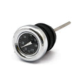 Oil tank dipstick with temperature gauge. Chrome black face — 84-99 Softail; 82-03 XL Sportster (NU)