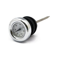 Oil tank dipstick with temperature gauge. Chrome white face — 84-99 Softail; 82-03 XL Sportster (NU)