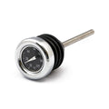 Oil tank dipstick with temperature gauge. Chrome black face — 00-17 Softail (Excl. FXSB; FXCW/C) (NU)
