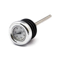 Oil tank dipstick with temperature gauge. Chrome white face — 00-17 Softail (Excl. FXSB; FXCW/C) (NU)