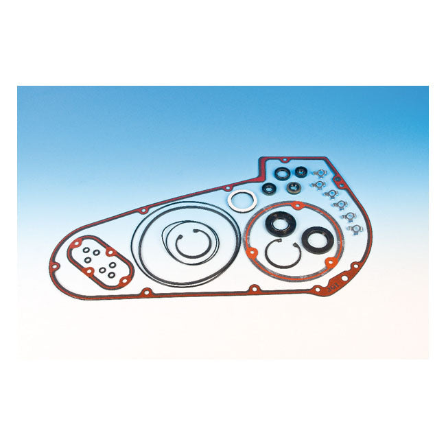 James, primary cover gasket & seal kit. Foamet with bead — 66-84 4-speed Big Twin; 86-88 5-speed Softail (NU)