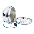 7" headlamp shell with trim ring only. Chrome