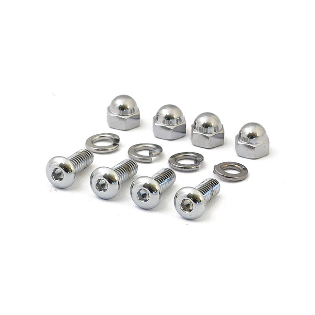 License plate mount kit. Buttonhead/Acorn. Chrome