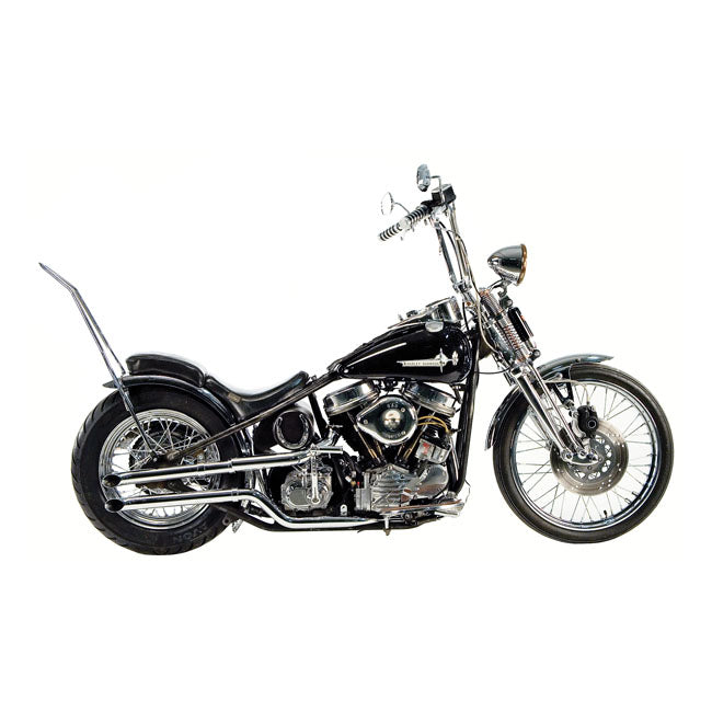 Paughco, Dual shotgun head pipes. Chrome — 66-69 Early Shovel (NU)