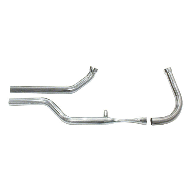 Paughco, Dual shotgun head pipes. Chrome — 36-47 Knuckle (NU)