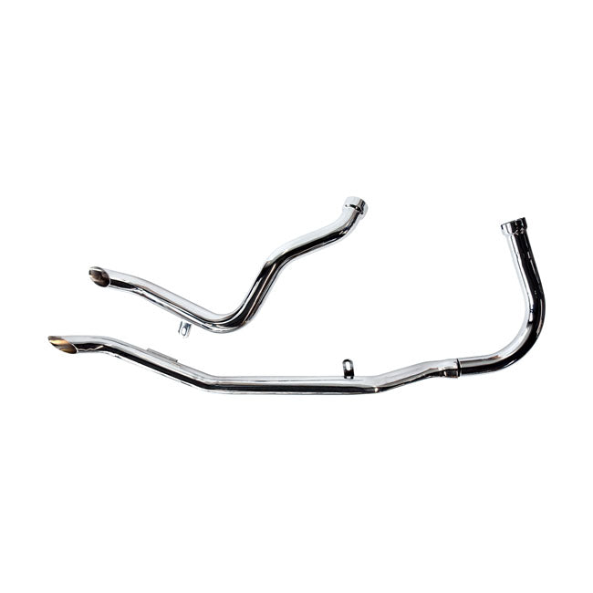 Paughco, Upswept head pipes - Gooseneck. over Transmission — 48-64 Panhead with 48-57 style rigid frame (NU)