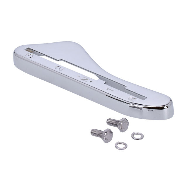 Shifter lever guide, 3-speed & reverse. Chrome — 47-73 45" Flathead; 47-48 74/80" Flathead/OHV (NU)