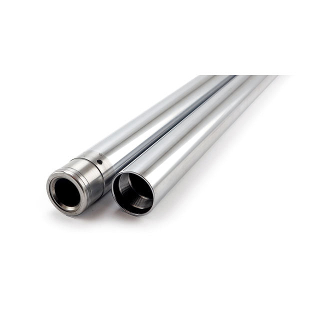 Fork tubes 39mm, 27-3/8". show chrome