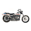 Paughco, Shorty exhaust Goose cut (38"). Chrome — 70-84 FX Shovel (NU)