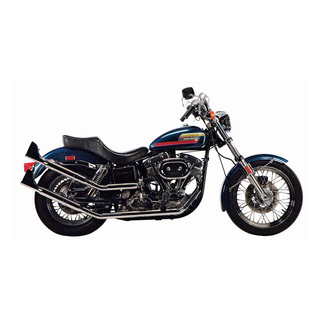 Paughco, Upswept head pipes. S-pipe - around oil tank — 66-69 Early Shovel with rigid frame (NU)