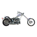 Paughco, Upswept drag pipes. Slash cut. Chrome — 86-99 Softail (NU)