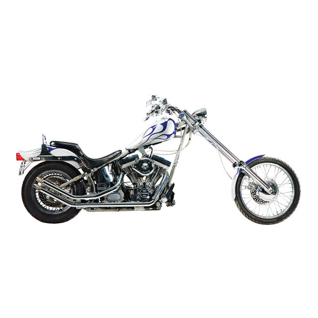 Paughco, Upswept drag pipes. Slash cut. Chrome — 86-99 Softail (NU)